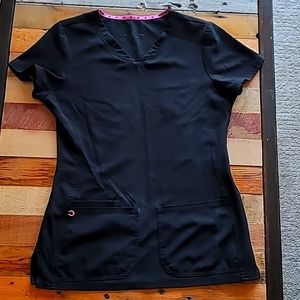 HEARTSOUL SMALL BLACK SCRUB TOP
